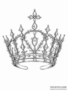 Tattoo sketch a small, minimalist crown or ti... - эскиз тату (№1755330034_0, 16.08.2025 07:40) — Tatufoto.com