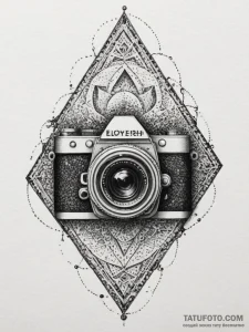 Tattoo design a streamer's camera with a "liv... - эскиз тату (№1755330231_0, 16.08.2025 07:43) — Tatufoto.com