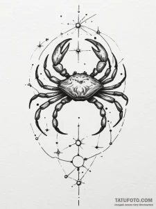 Tattoo design a cancer constellation, its sta... - эскиз тату (№1755332444_0, 16.08.2025 08:20) — Tatufoto.com