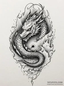Tattoo design a dragon's eye, intense and anc... - эскиз тату (№1755336646_0, 16.08.2025 09:30) — Tatufoto.com