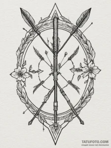 Bow and arrows, tattoo flash sheet design, mu... - эскиз тату (№1755337675_0, 16.08.2025 09:47) — Tatufoto.com
