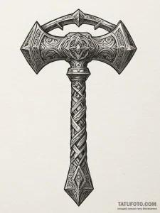 Tattoo sketch: perun's hammer used as a prote... - эскиз тату (№1755338663_0, 16.08.2025 10:04) — Tatufoto.com
