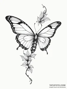 Tattoo design a caterpillar transforming into... - эскиз тату (№1755339060_0, 16.08.2025 10:11) — Tatufoto.com