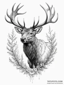Elk - эскиз тату (№1755340087_0, 16.08.2025 10:28) — Tatufoto.com