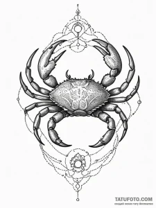 Tattoo design a cancer crab in blackwork, wit... - эскиз тату (№1755340286_0, 16.08.2025 10:31) — Tatufoto.com