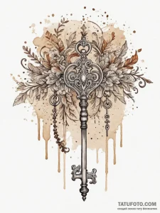 Antique key collection, tattoo flash sheet de... - эскиз тату (№1755341871_0, 16.08.2025 10:57) — Tatufoto.com