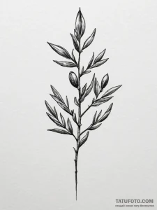 Tattoo sketch an olive branch symbolizing pea... - эскиз тату (№1755343094_0, 16.08.2025 11:18) — Tatufoto.com