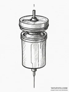 Piston, tattoo drawing outline, sepia tone sk... - эскиз тату (№1755343691_0, 16.08.2025 11:28) — Tatufoto.com