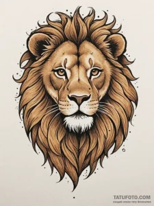 Tattoo sketch a leo lion, its mane depicted w... - эскиз тату (№1755343885_0, 16.08.2025 11:31) — Tatufoto.com