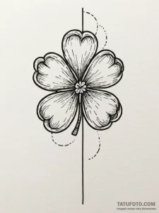 Clover, tattoo line art, on a clean white pap... - эскиз тату (№1755344488_0, 16.08.2025 11:41) — Tatufoto.com