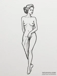 Tattoo sketch a delicate but strong female si... - эскиз тату (№1755345692_0, 16.08.2025 12:01) — Tatufoto.com