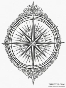 Compass rose (is there as wind rose, but can... - эскиз тату (№1755347306_0, 16.08.2025 12:28) — Tatufoto.com