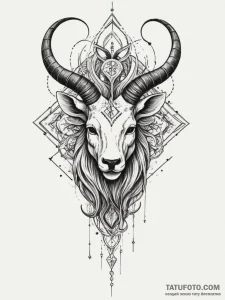 Tattoo design a zodiac animal's head emerging... - эскиз тату (№1755347707_0, 16.08.2025 12:35) — Tatufoto.com