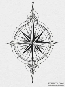 Tattoo design a compass pointing to an abstra... - эскиз тату (№1755348299_0, 16.08.2025 12:44) — Tatufoto.com
