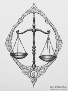 Tattoo sketch libra's scales turning into a f... - эскиз тату (№1755349913_0, 16.08.2025 13:11) — Tatufoto.com