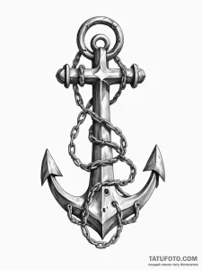 A detailed shot of the rusted chain of a ship... - эскиз тату (№1755350313_0, 16.08.2025 13:18) — Tatufoto.com