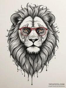 Tattoo sketch a leo lion wearing sunglasses,... - эскиз тату (№1755351313_0, 16.08.2025 13:35) — Tatufoto.com