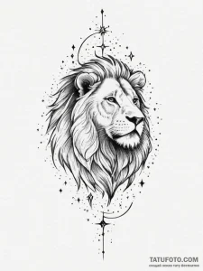 Tattoo sketch a leo constellation, its stars... - эскиз тату (№1755352917_0, 16.08.2025 14:01) — Tatufoto.com