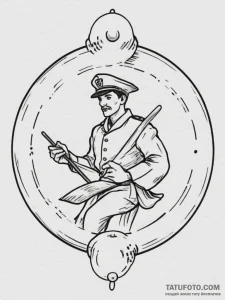 Tattoo sketch a simple drum stick on one, a c... - эскиз тату (№1755353317_0, 16.08.2025 14:08) — Tatufoto.com