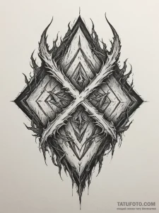 61. tattoo sketch: the rune "chernobog," rend... - эскиз тату (№1755355115_0, 16.08.2025 14:38) — Tatufoto.com