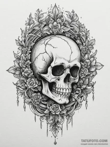 Tattoo design a stylized "game over" screen w... - эскиз тату (№1755358516_0, 16.08.2025 15:35) — Tatufoto.com