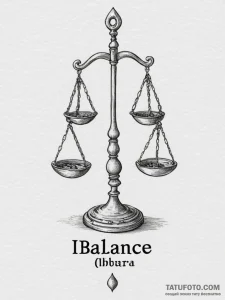Tattoo sketch "i balance" text for libra, wit... - эскиз тату (№1755358930_0, 16.08.2025 15:42) — Tatufoto.com