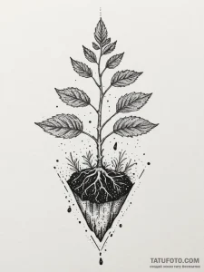 Tattoo design a seed sprouting into a vibrant... - эскиз тату (№1755359926_0, 16.08.2025 15:58) — Tatufoto.com