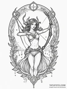 Tattoo sketch a sagittarius archer with the "... - эскиз тату (№1755360327_0, 16.08.2025 16:05) — Tatufoto.com