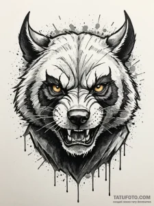 Tattoo design an aggressive wolverine, fierce... - эскиз тату (№1755360939_0, 16.08.2025 16:15) — Tatufoto.com