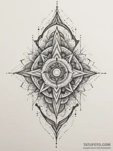 Tattoo design a stylized power core, radiatin... - эскиз тату (№1755361136_0, 16.08.2025 16:18) — Tatufoto.com