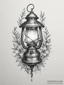 Tattoo design a fantasy adventurer's lantern... - эскиз тату (№1755361332_0, 16.08.2025 16:22) — Tatufoto.com