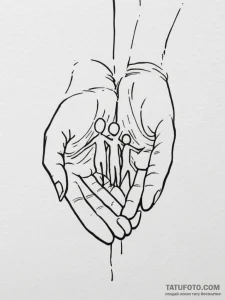 Tattoo design a stylized drawing of a family... - эскиз тату (№1755362932_0, 16.08.2025 16:48) — Tatufoto.com