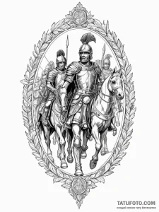 Tattoo sketch a silhouette of a roman legion... - эскиз тату (№1755364131_0, 16.08.2025 17:08) — Tatufoto.com