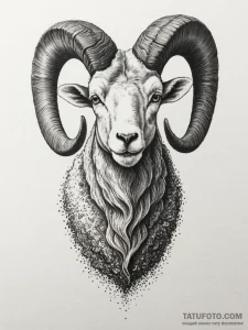 Ram, concept art for tattoo, sepia tone sketc... - эскиз тату (№1755367355_0, 16.08.2025 18:02) — Tatufoto.com