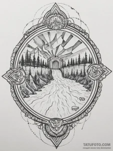 A shot of a hydroelectric dam, water powerful... - эскиз тату (№1755368345_0, 16.08.2025 18:19) — Tatufoto.com