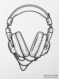 Tattoo sketch a gaming headset with a microph... - эскиз тату (№1755369946_0, 16.08.2025 18:45) — Tatufoto.com