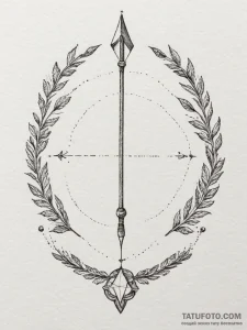Tattoo sketch sagittarius's arrow glyph, clea... - эскиз тату (№1755370143_0, 16.08.2025 18:49) — Tatufoto.com