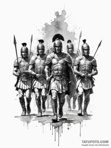 Tattoo sketch a silhouette of a roman legion... - эскиз тату (№1755371345_0, 16.08.2025 19:09) — Tatufoto.com