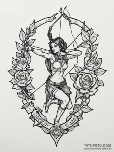 Tattoo sketch a sagittarius archer accidental... - эскиз тату (№1755371539_0, 16.08.2025 19:12) — Tatufoto.com