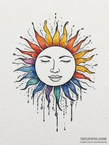 Tattoo sketch a sun breaking through dark clo... - эскиз тату (№1755374124_0, 16.08.2025 19:55) — Tatufoto.com