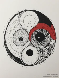 Tattoo sketch a yin and yang symbol with each... - эскиз тату (№1755374517_0, 16.08.2025 20:01) — Tatufoto.com