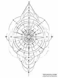 Tattoo design an abstract radar sweep pattern... - эскиз тату (№1755376283_0, 16.08.2025 20:31) — Tatufoto.com