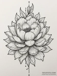Tattoo design a blooming peony or lotus, larg... - эскиз тату (№1755377869_0, 16.08.2025 20:57) — Tatufoto.com