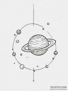 Jupiter (planet), ink illustration for tattoo... - эскиз тату (№1755379262_0, 16.08.2025 21:21) — Tatufoto.com