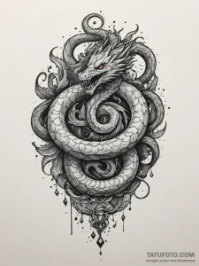 Tattoo design: a scene of perun battling a se... - эскиз тату (№1755380257_0, 16.08.2025 21:37) — Tatufoto.com