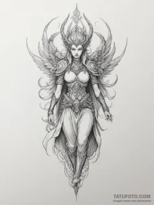 Tattoo sketch a powerful, silent guardian fig... - эскиз тату (№1755380453_0, 16.08.2025 21:40) — Tatufoto.com