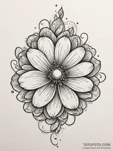 Tattoo design a flower whose petals are minia... - эскиз тату (№1755381638_0, 16.08.2025 22:00) — Tatufoto.com