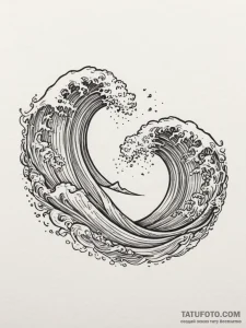 Tattoo design a pair of matching waves, one o... - эскиз тату (№1755383012_0, 16.08.2025 22:23) — Tatufoto.com