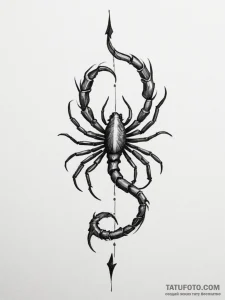 Tattoo design scorpio's glyph with a tiny, sh... - эскиз тату (№1755384384_0, 16.08.2025 22:46) — Tatufoto.com
