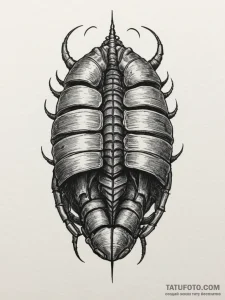 Trilobite fossil, artistic tattoo sketch, on... - эскиз тату (№1755384973_0, 16.08.2025 22:56) — Tatufoto.com